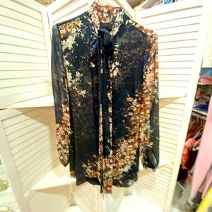 Intermix black shirt dress with tie front